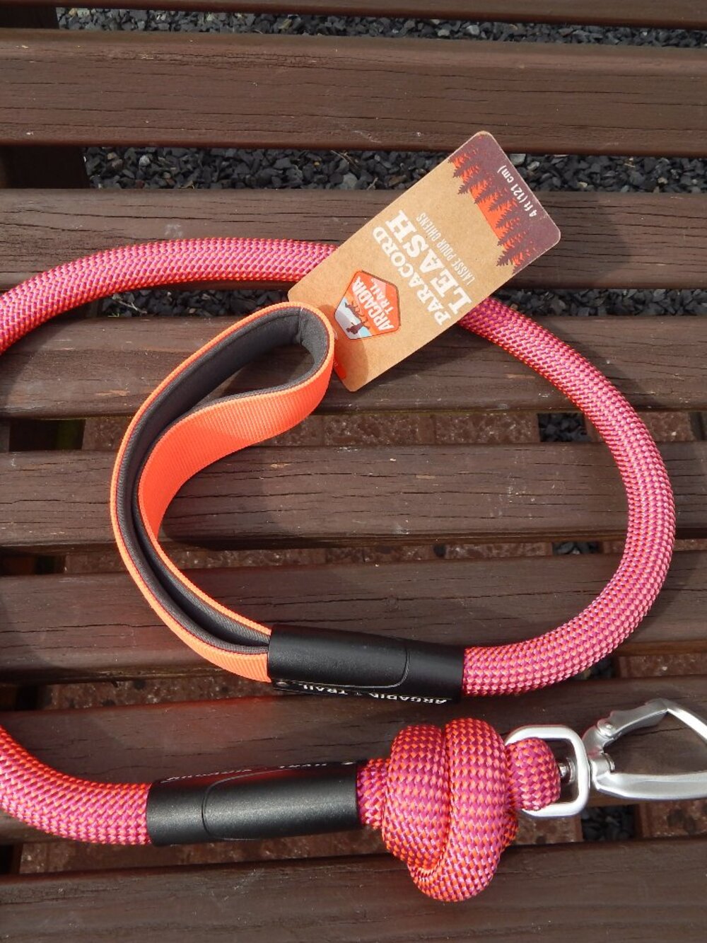 Arcadia Trail HOT PINK Paracord Dog Leash 4ft Heavy Duty Durable Nylon NWT